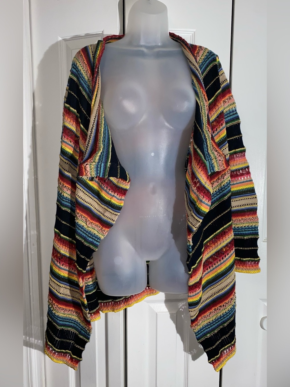 New $598 Polo Ralph Lauren Women Linen Knit Cardigan Sweater Draped M  AA22 - Picture 3 of 11
